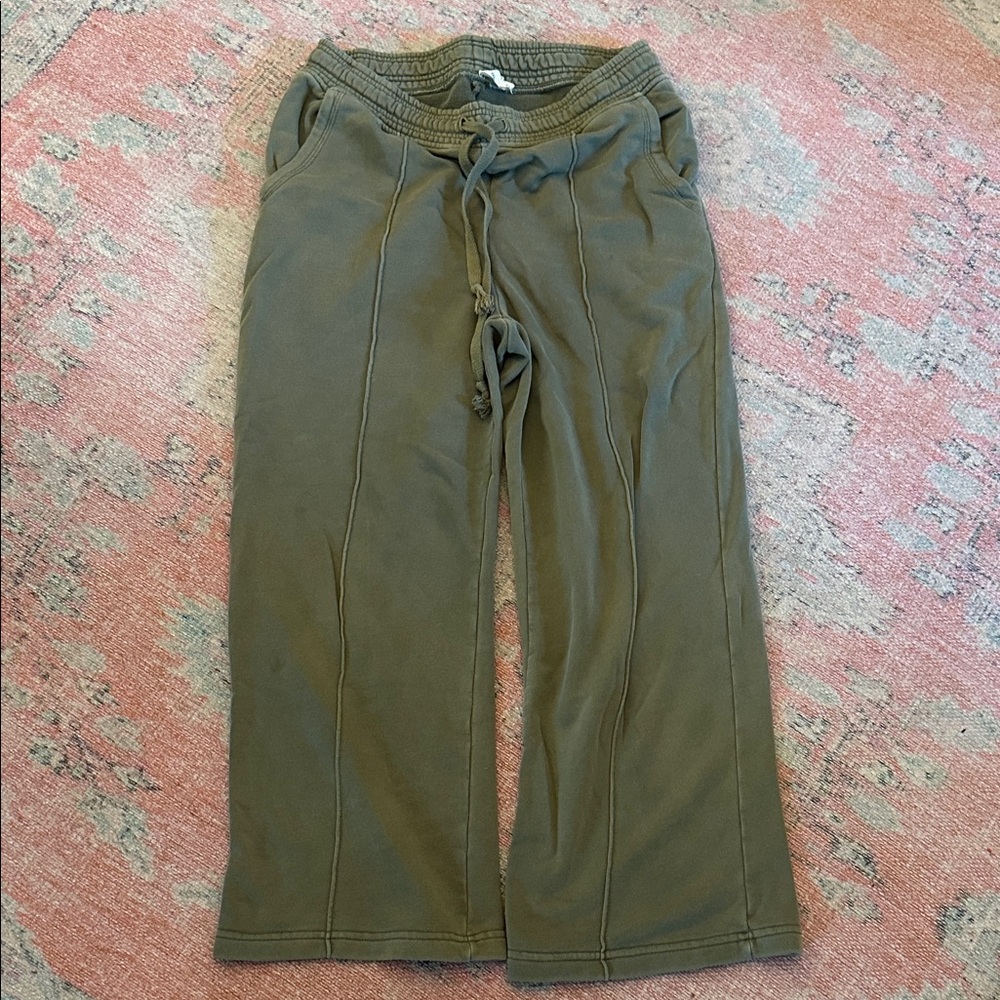 Casual Olive Wide Leg Pants